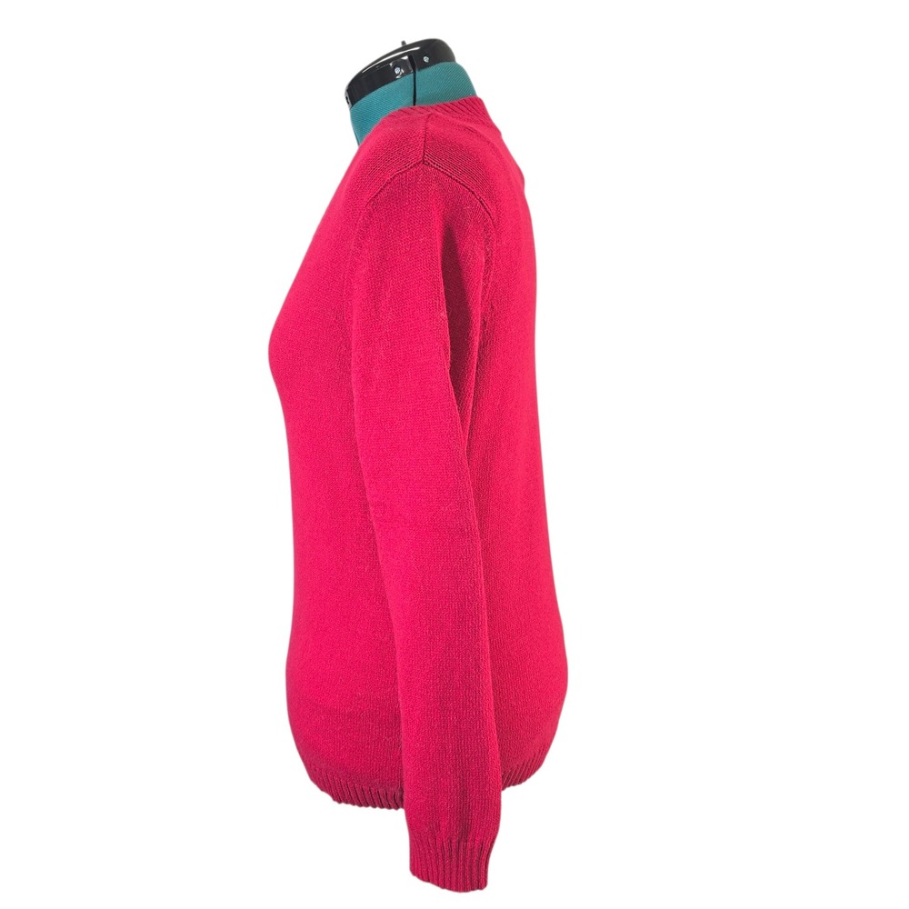 Chico's Red V-Neck Knit Sweater Cotton Blend Classic Style Women's‎ - Picture 3 of 8